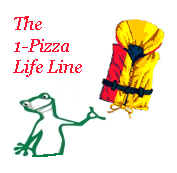 Cartoon chameleon tosses a life vest